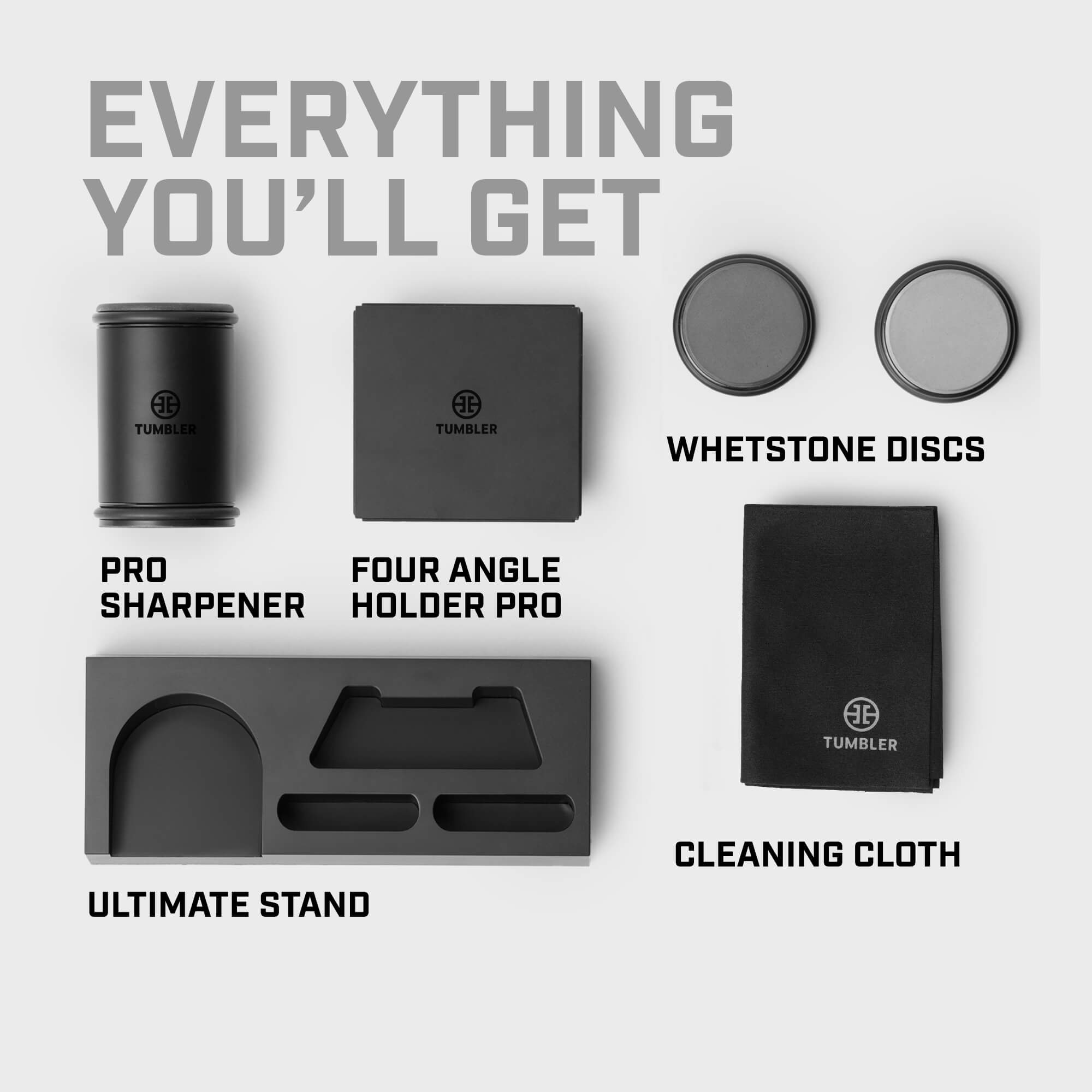 Rolling Knife Sharpener Pro Full Set - Charcoal Black